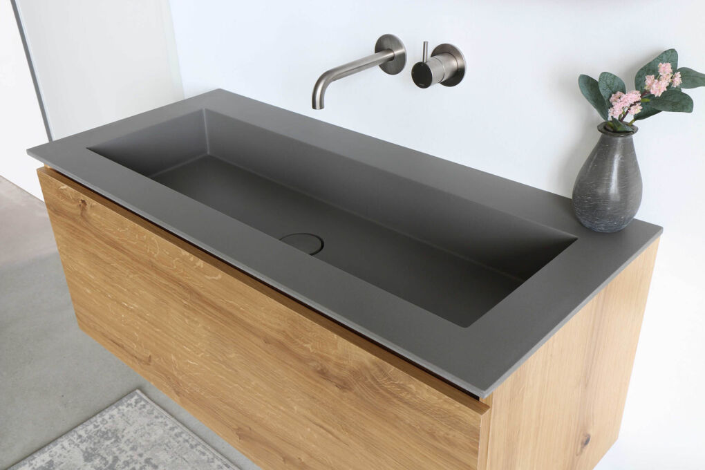 Kraft quartz beton 100 cm fineer natur enkele lade 2 LR