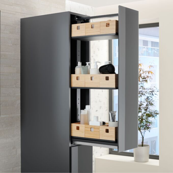 2024 Acanto bathroom open cargo cabinet close up 1to1