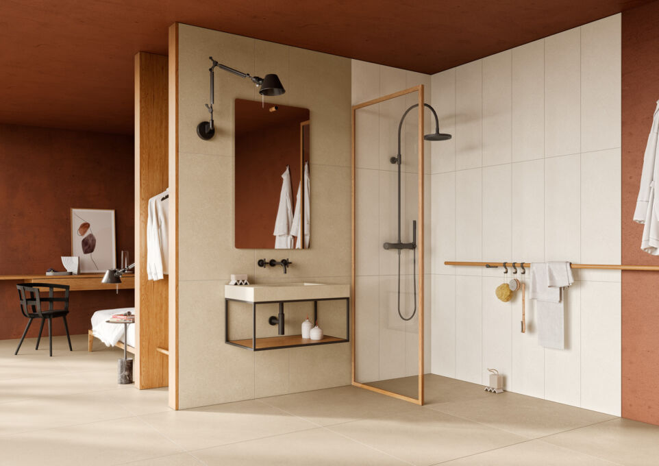 Area Pro Badezimmer sandbeige beige HF